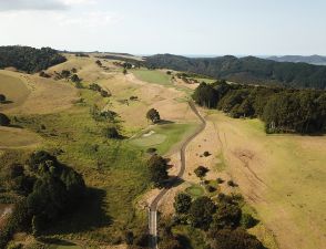 Kauri Cliffs 12th Aerial Green